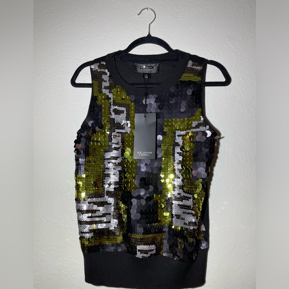 NWT St. John Blouse MHGM Mahogany Multi Size Small